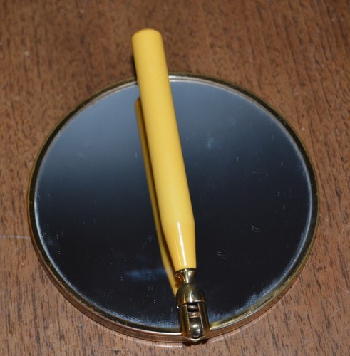 Vtg folding hand - folding, mirror